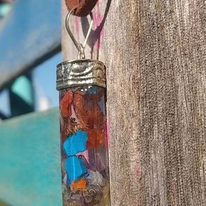 Resin and natural crystal pendant